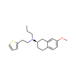 CCCN(CCc1cccs1)[C@@H]1CCc2ccc(OC)cc2C1 ZINC000013759804