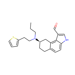 CCCN(CCc1cccs1)[C@@H]1CCc2ccc3[nH]cc(C=O)c3c2C1 ZINC000013741760