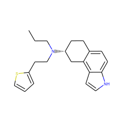CCCN(CCc1cccs1)[C@@H]1CCc2ccc3[nH]ccc3c2C1 ZINC000013741741