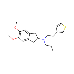 CCCN(CCc1ccsc1)C1Cc2cc(OC)c(OC)cc2C1 ZINC000013471420