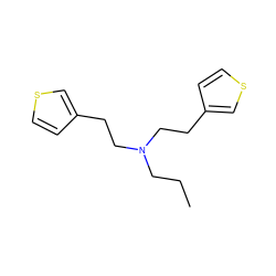 CCCN(CCc1ccsc1)CCc1ccsc1 ZINC000013474740