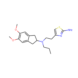 CCCN(CCc1csc(N)n1)C1Cc2cc(OC)c(OC)cc2C1 ZINC000013471439