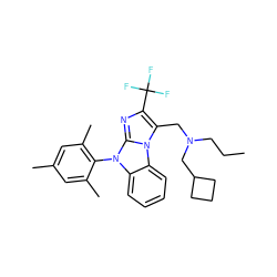 CCCN(Cc1c(C(F)(F)F)nc2n(-c3c(C)cc(C)cc3C)c3ccccc3n12)CC1CCC1 ZINC000028464219