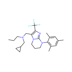 CCCN(Cc1c(C(F)(F)F)nc2n1CCCN2c1c(C)cc(C)cc1C)CC1CC1 ZINC000049049870