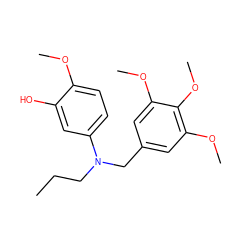 CCCN(Cc1cc(OC)c(OC)c(OC)c1)c1ccc(OC)c(O)c1 ZINC000027758964