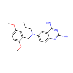 CCCN(Cc1cc(OC)ccc1OC)c1ccc2nc(N)nc(N)c2c1 ZINC000040956370