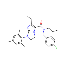 CCCN(Cc1ccc(Cl)cc1)C(=O)c1c(CC)nc2n1CCN2c1c(C)cc(C)cc1C ZINC000028341798