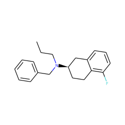 CCCN(Cc1ccccc1)[C@@H]1CCc2c(F)cccc2C1 ZINC000013760017