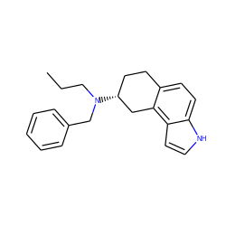 CCCN(Cc1ccccc1)[C@@H]1CCc2ccc3[nH]ccc3c2C1 ZINC000013741737