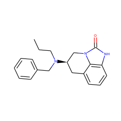 CCCN(Cc1ccccc1)[C@@H]1Cc2cccc3[nH]c(=O)n(c23)C1 ZINC000013452379