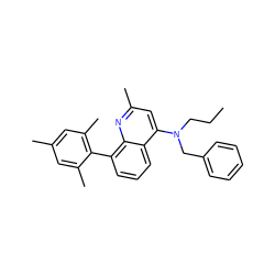 CCCN(Cc1ccccc1)c1cc(C)nc2c(-c3c(C)cc(C)cc3C)cccc12 ZINC000013553468