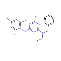 CCCN(Cc1ccccc1)c1nc(C)nc(Nc2c(C)cc(C)cc2C)n1 ZINC000013759958