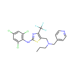 CCCN(Cc1ccncc1)Cc1sc(Nc2c(Cl)cc(Cl)cc2Cl)nc1C(F)(F)F ZINC000028128989