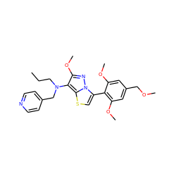 CCCN(Cc1ccncc1)c1c(OC)nn2c(-c3c(OC)cc(COC)cc3OC)csc12 ZINC000096172573