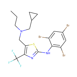 CCCN(Cc1sc(Nc2c(Br)cc(Br)cc2Br)nc1C(F)(F)F)CC1CC1 ZINC000027320197