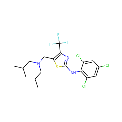 CCCN(Cc1sc(Nc2c(Cl)cc(Cl)cc2Cl)nc1C(F)(F)F)CC(C)C ZINC000028129820