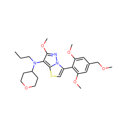 CCCN(c1c(OC)nn2c(-c3c(OC)cc(COC)cc3OC)csc12)C1CCOCC1 ZINC000095572150