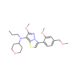 CCCN(c1c(OC)nn2c(-c3ccc(COC)cc3OC)csc12)C1CCOCC1 ZINC000095574664