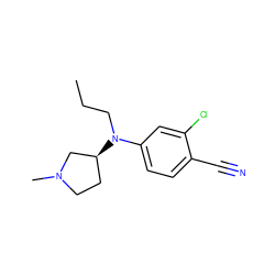 CCCN(c1ccc(C#N)c(Cl)c1)[C@H]1CCN(C)C1 ZINC000042922910