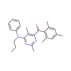 CCCN(c1ccccc1)c1nc(C)nc(C(=O)c2c(C)cc(C)cc2C)c1C ZINC000028344717