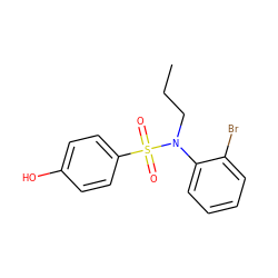 CCCN(c1ccccc1Br)S(=O)(=O)c1ccc(O)cc1 ZINC000028568940