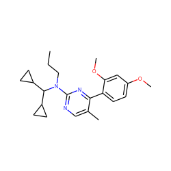 CCCN(c1ncc(C)c(-c2ccc(OC)cc2OC)n1)C(C1CC1)C1CC1 ZINC000000840107