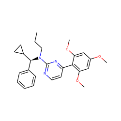 CCCN(c1nccc(-c2c(OC)cc(OC)cc2OC)n1)[C@@H](c1ccccc1)C1CC1 ZINC000026188646