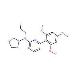 CCCN(c1nccc(-c2c(OC)cc(OC)cc2OC)n1)C1CCCC1 ZINC000026177981