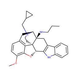 CCCN[C@@]12Cc3c([nH]c4ccccc34)[C@@H]3Oc4c(OC)ccc5c4[C@]31CCN(CC1CC1)[C@H]2C5 ZINC000028012584