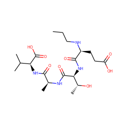 CCCN[C@@H](CCC(=O)O)C(=O)N[C@H](C(=O)N[C@@H](C)C(=O)N[C@H](C(=O)O)C(C)C)[C@@H](C)O ZINC000040955583