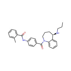 CCCN[C@@H]1CCCN(C(=O)c2ccc(NC(=O)c3ccccc3C)cc2)c2ccccc21 ZINC000013757984