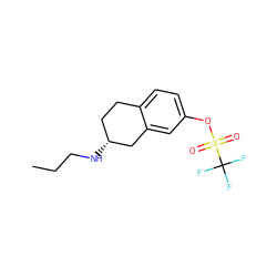 CCCN[C@@H]1CCc2ccc(OS(=O)(=O)C(F)(F)F)cc2C1 ZINC000036238056