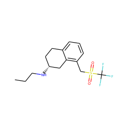 CCCN[C@@H]1CCc2cccc(CS(=O)(=O)C(F)(F)F)c2C1 ZINC000084596176