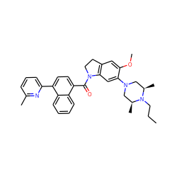 CCCN1[C@@H](C)CN(c2cc3c(cc2OC)CCN3C(=O)c2ccc(-c3cccc(C)n3)c3ccccc23)C[C@H]1C ZINC000028522916