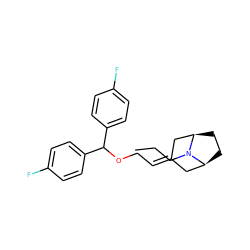 CCCN1[C@H]2CC[C@@H]1CC(=CCOC(c1ccc(F)cc1)c1ccc(F)cc1)C2 ZINC000073259031