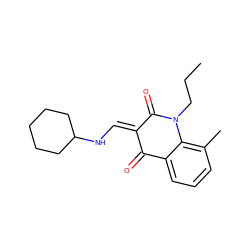 CCCN1C(=O)/C(=C/NC2CCCCC2)C(=O)c2cccc(C)c21 ZINC000473090714