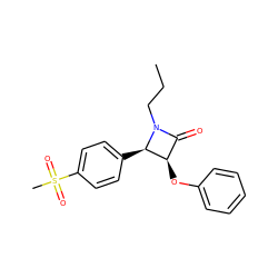 CCCN1C(=O)[C@@H](Oc2ccccc2)[C@H]1c1ccc(S(C)(=O)=O)cc1 ZINC000098083990