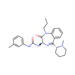 CCCN1C(=O)[C@H](NC(=O)Nc2cccc(C)c2)N=C([C@H]2CCCCN2C)c2ccccc21 ZINC000013764003