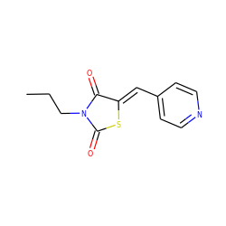 CCCN1C(=O)S/C(=C\c2ccncc2)C1=O ZINC000210709870