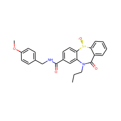 CCCN1C(=O)c2ccccc2[S@+]([O-])c2ccc(C(=O)NCc3ccc(OC)cc3)cc21 ZINC000169309870