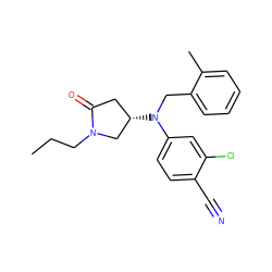 CCCN1C[C@@H](N(Cc2ccccc2C)c2ccc(C#N)c(Cl)c2)CC1=O ZINC000043062266