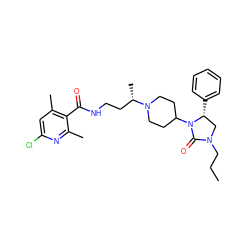 CCCN1C[C@@H](c2ccccc2)N(C2CCN([C@@H](C)CCNC(=O)c3c(C)cc(Cl)nc3C)CC2)C1=O ZINC000096285354