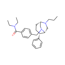 CCCN1C[C@@H]2[C@H](c3ccccc3)CC[C@H]1CN2Cc1ccc(C(=O)N(CC)CC)cc1 ZINC000029123573