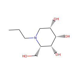 CCCN1C[C@H](O)[C@H](O)[C@H](O)[C@@H]1CO ZINC000034383558