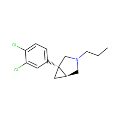 CCCN1C[C@H]2C[C@@]2(c2ccc(Cl)c(Cl)c2)C1 ZINC000034986882