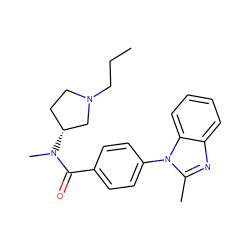 CCCN1CC[C@@H](N(C)C(=O)c2ccc(-n3c(C)nc4ccccc43)cc2)C1 ZINC000072122826