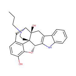 CCCN1CC[C@]23c4c5ccc(O)c4O[C@H]2c2[nH]c4ccccc4c2C[C@@]3(O)[C@H]1C5 ZINC000013862654