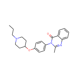 CCCN1CCC(Oc2ccc(-n3c(C)nc4ccccc4c3=O)cc2)CC1 ZINC000040414416