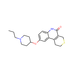 CCCN1CCC(Oc2ccc3[nH]c(=O)c4c(c3c2)CCSC4)CC1 ZINC000049069359