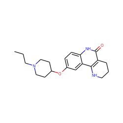 CCCN1CCC(Oc2ccc3[nH]c(=O)c4c(c3c2)NCCC4)CC1 ZINC000118732983